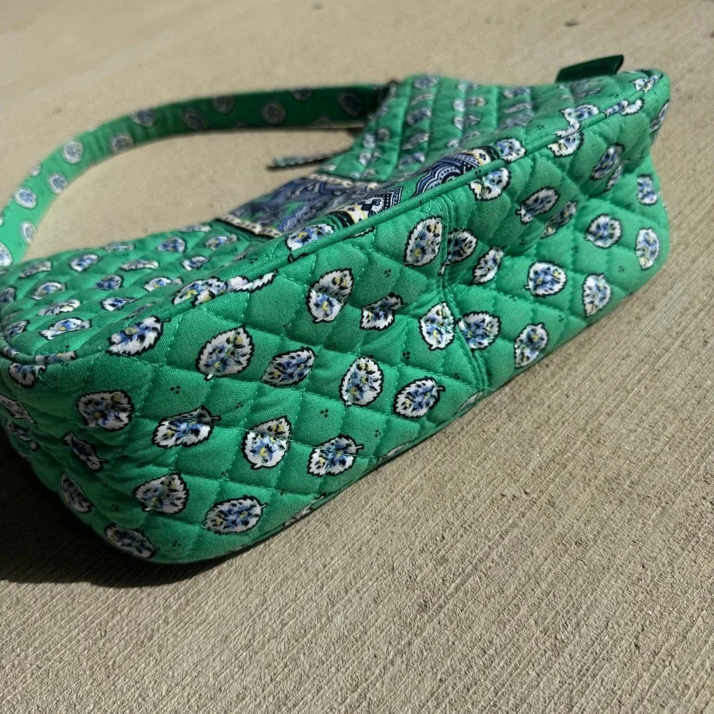 Vera Bradley Green Floral Paisley Quilted Cotton Shoulder Bag Women's OS